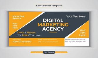 modèle de vecteur de mise en page moderne de conception de bannière d'entreprise d'agence de marketing numérique