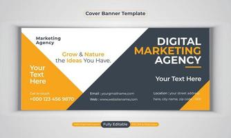 modèle de vecteur de mise en page moderne de conception de bannière d'entreprise d'agence de marketing numérique