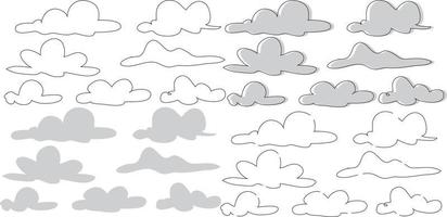 collection de dessins animés de vecteur de nuages de ciel