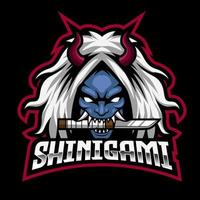 création de logo de mascotte esport shinigami vecteur