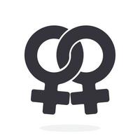 Symbole de vénus homosexuel féminin silhouette vecteur
