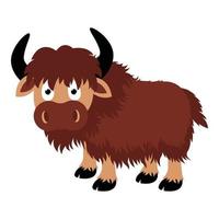 graphique de dessin animé animal yak mignon vecteur