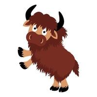 graphique de dessin animé animal yak mignon vecteur