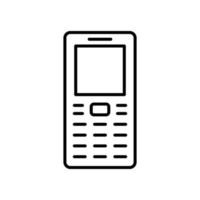 icône de téléphone portable clavier dans la conception de style de ligne isolée sur fond blanc. trait modifiable. vecteur