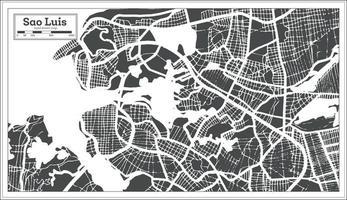 plan de la ville de sao luis brésil dans un style rétro. carte muette. vecteur