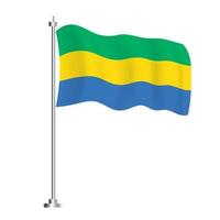 drapeau gabonais. drapeau de vague isolé du pays gabon. vecteur