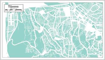 plan de la ville de tijuana au mexique dans un style rétro. carte muette. vecteur