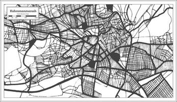 carte de la ville de kahramanmarash turquie en noir et blanc dans un style rétro. carte muette. vecteur