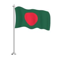 drapeau bangladais. drapeau de vague isolé du pays du bangladesh. vecteur