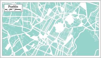 plan de la ville de puebla mexico dans un style rétro. carte muette. vecteur