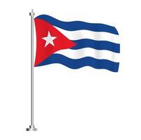 drapeau cubain. drapeau de vague isolé du pays de cuba. vecteur