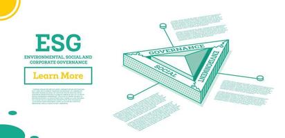 concept esg d'environnement, social et de gouvernance. vecteur