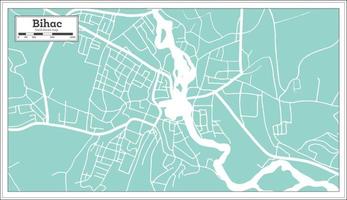 plan de la ville de bihac bosnie-herzégovine dans un style rétro. carte muette. vecteur