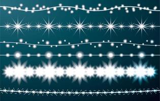 jeu de guirlandes de noël. guirlande de néons du nouvel an. décoration de Noël festive. vecteur