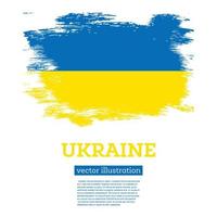 drapeau de l'ukraine avec des coups de pinceau. illustration vectorielle. vecteur