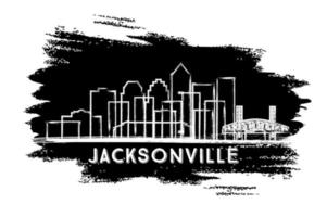 silhouette d'horizon de la ville de jacksonville en floride. croquis dessiné à la main. vecteur