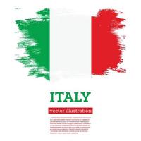 drapeau italien avec des coups de pinceau. le jour de l'indépendance. vecteur