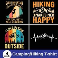 camping, randonnée, vecteur de conception de tshirt amateur de montagne. utiliser pour t-shirt, tasses, autocollants, cartes, etc.