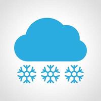 nuage avec icône de chute de neige. icône météo multicolore sur fond blanc. illustration vectorielle. vecteur