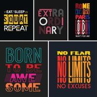 ensemble de typographie de citation de motivation affiche inspirante d'entraînement. création vectorielle pour salle de sport, textile, affiches, t-shirt, couverture, bannière, cartes, étuis, etc. vecteur