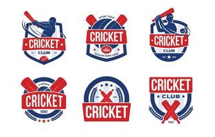 collection de logos de sport de cricket vecteur