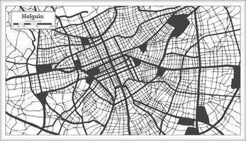 carte de la ville de holguin cuba en noir et blanc dans un style rétro. carte muette. vecteur