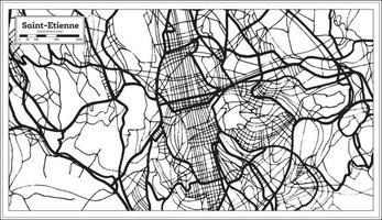 carte de saint etienne france en noir et blanc. vecteur