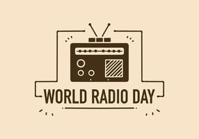 conception d'illustration vintage de l'événement de la journée mondiale de la radio vecteur