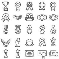 ensemble de vecteurs d'icônes de récompenses. collection de signes d'illustration de trophée. symbole du gagnant. vecteur