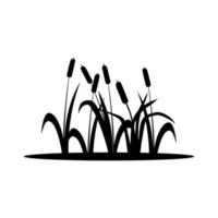 vecteur d'icône de quenouille. signe d'illustration de roseaux. symbole des marais. logo d'herbe.