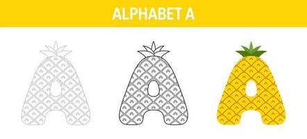 alphabet une feuille de traçage et de coloriage pour les enfants vecteur