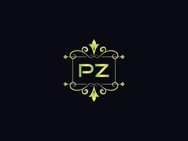 logo de luxe monogramme pz, création de logo de lettre pz minimale vecteur