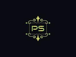 logo de luxe monogramme ps, création de logo de lettre ps minimale vecteur