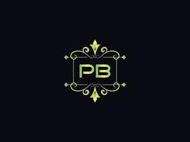 logo de luxe monogramme pb, création de logo de lettre pb minimale vecteur