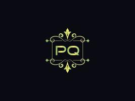 logo de luxe monogramme pq, création de logo de lettre pq minimale vecteur