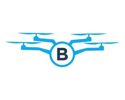 création de logo de drone sur le concept de la lettre b. modèle de vecteur de drone de photographie
