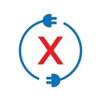 lettre de tonnerre x logo de l'électricité. industriel électrique, boulon électrique de signe de puissance vecteur