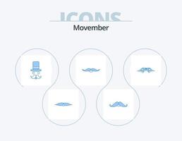 pack d'icônes bleues movember 5 conception d'icônes. . Masculin. vecteur