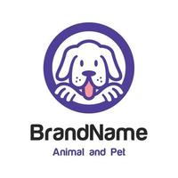 logo de soins aux animaux avec symbole chien, chat et amour vecteur