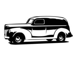 illustration de la fourgonnette chevrolet 1952. les illustrations sont faciles à utiliser et hautement personnalisables, logiquement superposées pour répondre à vos besoins. voiture brillante isolé sur fond blanc vecteur