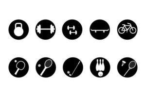 icônes d'équipement portable. concept sportif avec balles et articles de jeu. équipement de fitness, illustration vectorielle vecteur