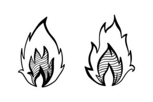 vecteur de feu, icône de flamme. icône noire isolée sur fond blanc.