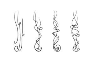 jeu d'icônes de ligne de vapeur de fumée ou de parfum. illustration vectorielle vecteur