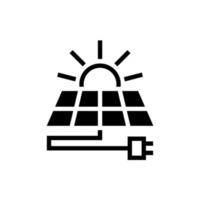 vecteur d'icône de panneau d'énergie solaire avec illustration isolée de prise