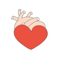 coeur stylisé avec icône vannes. organe humain en cardiologie. illustration vectorielle dans un style plat vecteur