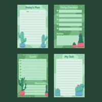 collection de pages de journal de cactus vecteur