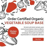 commande web de base de soupe aux légumes certifiée biologique vecteur