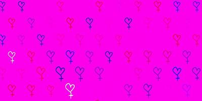 modèle vectoriel violet clair, rose avec des éléments de féminisme.