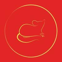 fond d'écran de l'année du rat. heureux nouveau logo chinois. symbole du rat. vecteur
