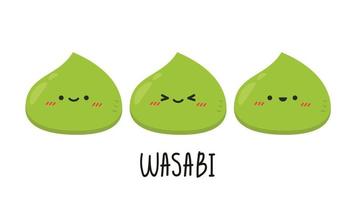 conception de personnage de wasabi. vecteur de wasabi sur fond blanc. fond d'écran.